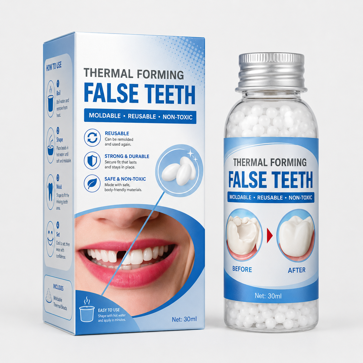 Moldable Dental Gel Dentures Temporary Fillings Cavities and Teeth Fillings Temporary Tooth Filling Denture Kit Oral false tooth fake