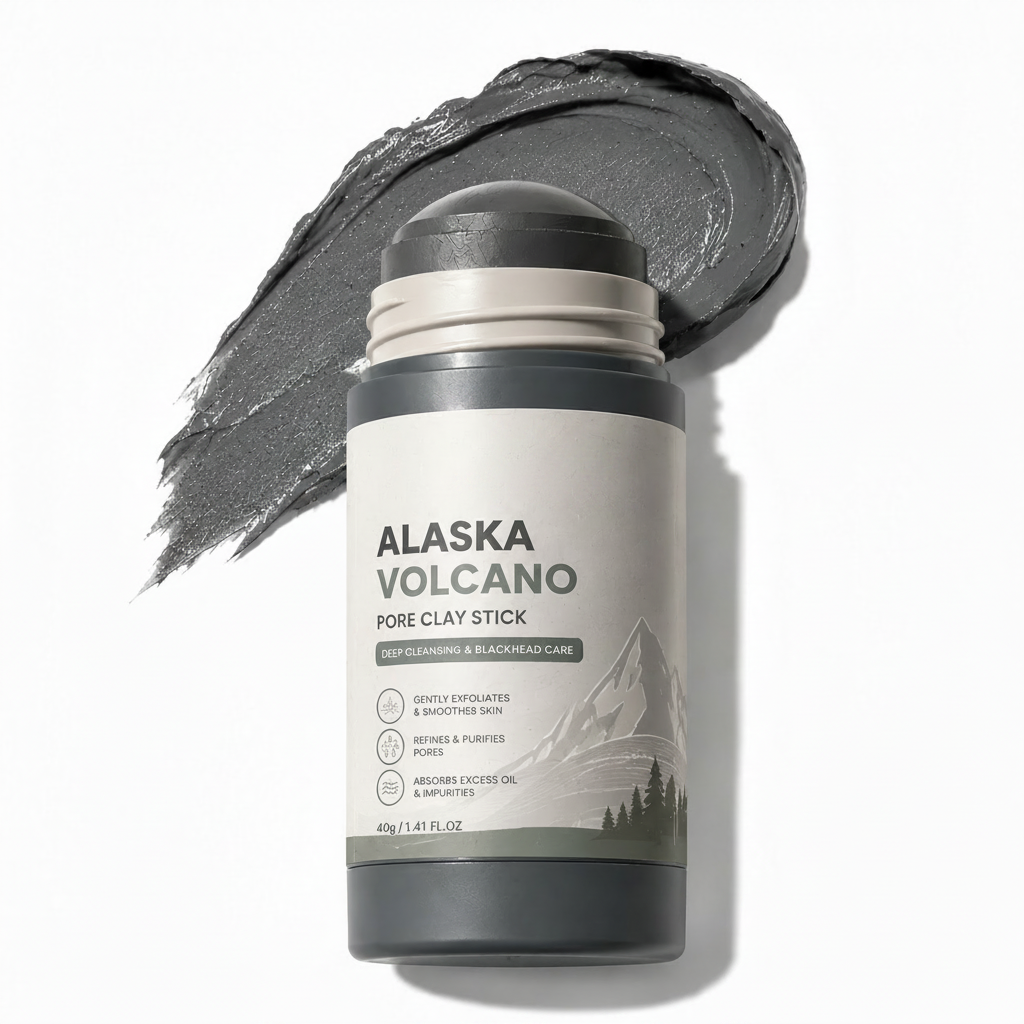 𝐀𝐥𝐚𝐬𝐤𝐚 𝐕𝐨𝐥𝐜𝐚𝐧𝐨 𝐏𝐨𝐫𝐞 𝐂𝐥𝐚𝐲 𝐒𝐭𝐢𝐜𝐤 – Blackhead Remover & Gentle Exfoliating Face Mask