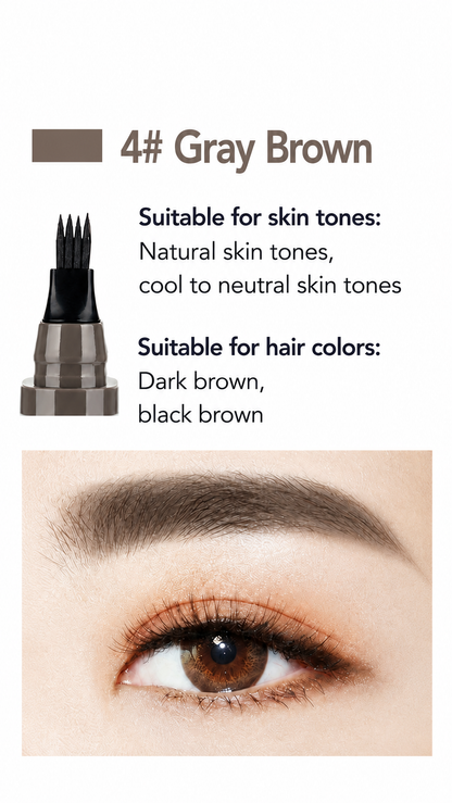 Foxexpro-Four-fork eyebrow pencil, water-resistant and sweat-proof