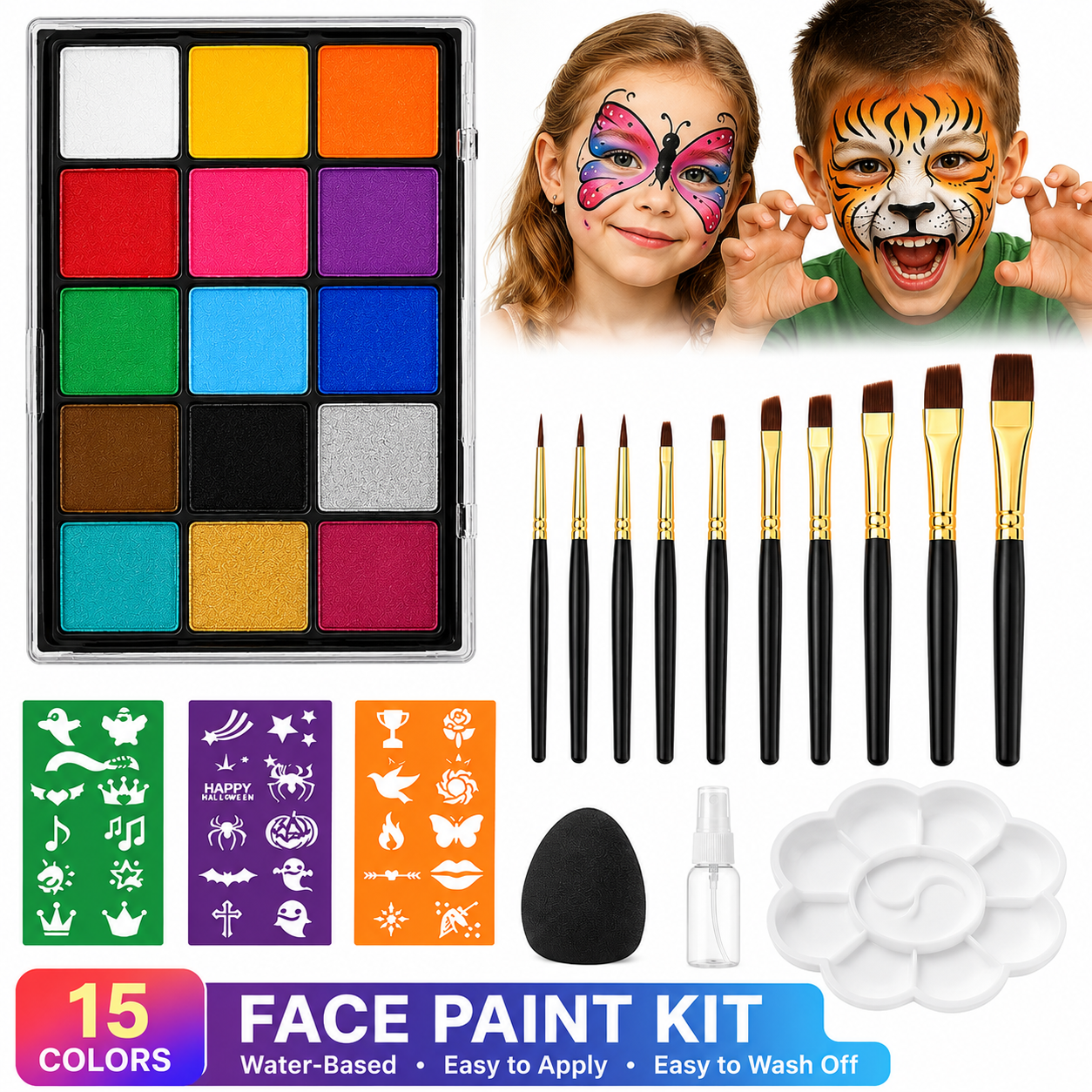 🔥Ultimate 20-Color Halloween Body & Face Paint Palette