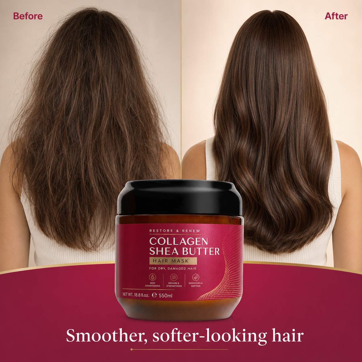 Collagen Shea Butter Hair Mask Deep Repair Conditioning