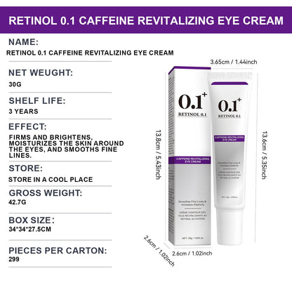 Retinol 0.1 Caffeine Eye Cream for Firming, Anti-Wrinkle, and Brightening
